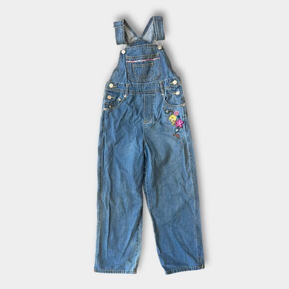 Vintage Y2K Looney Tunes WB Tweety Bird Blue Jean Overalls 7/8 - Picture 1 of 9